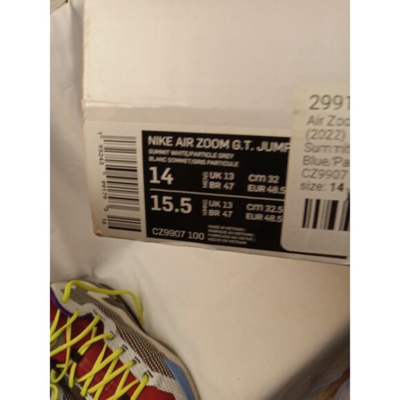 Nike Men's Size 14 Air Zoom GT Jump Multicolor Basketball Sneaker CZ9907-100 - Picture 8 of 9